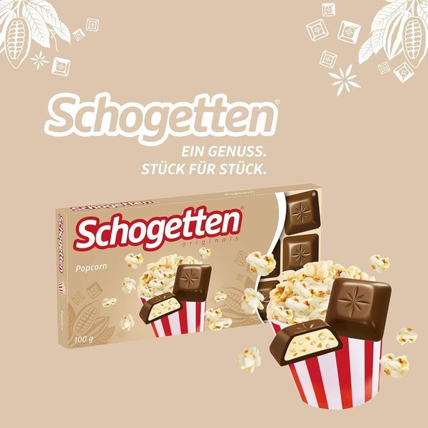 Молочный шоколад Schogetten Popcorn 100 г 115 фото
