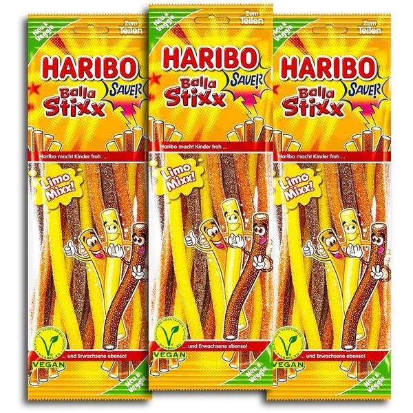 Жевательные конфеты Haribo Balla Stixx Limo Mixx Sauer Vegan 175 г  129 фото