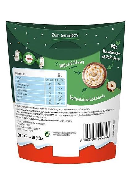 Шоколадні цукерки Kinder Choco Balls Hazelnut 90 г 44 фото